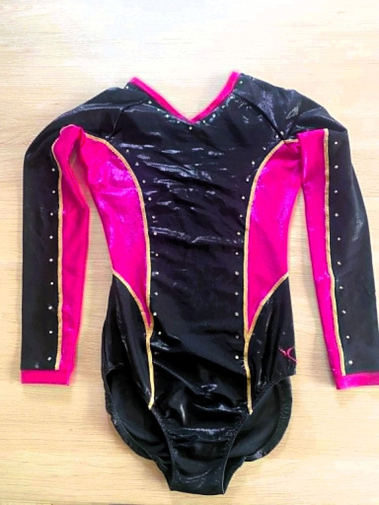 Zwart roze turnpak - maat 14 jaar, Gebruikt, Zwart, Ophalen of Verzenden, Turnpak(je)