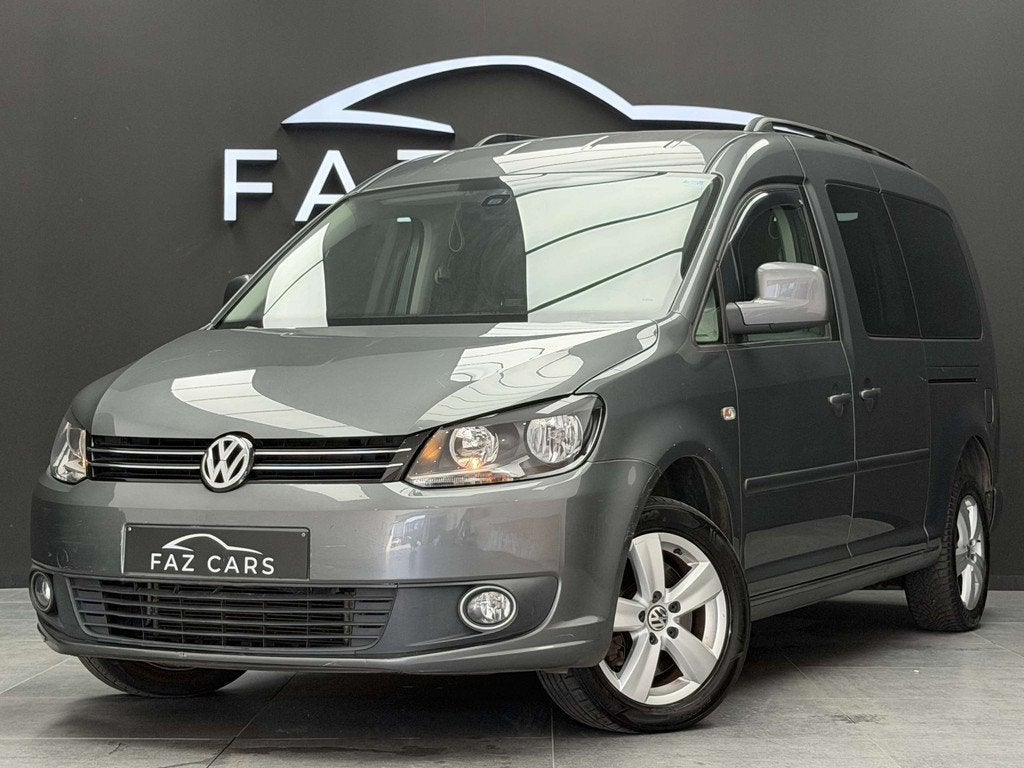 Volkswagen Caddy Maxi Life 2.0 TDi DSG *1ER PROP + CLIM + GA, Auto's, Volkswagen, Euro 5, Stof, Gebruikt, Zwart