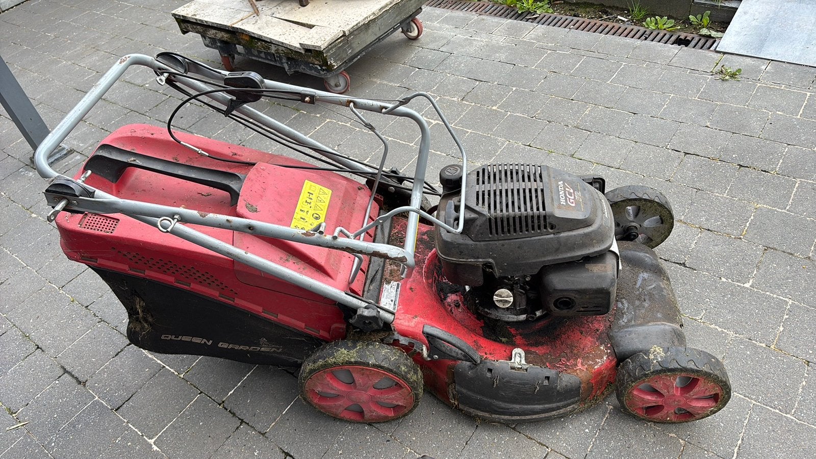 Grasmachine, Ophalen, Gebruikt, Benzine-grasmaaier, Opvangzak