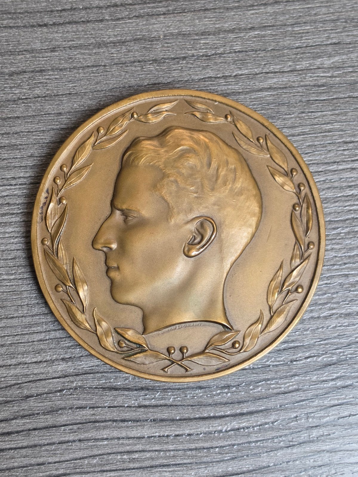 medaille brons 75mm Bezoek Koning Boudewijn Congo 1955, Postzegels en Munten, Ophalen of Verzenden, Brons