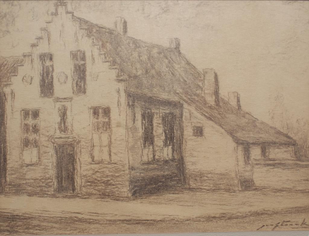 Maurice Sterck (1910-1994): Oud Huis (47 x 42 cm), Antiek en Kunst, Ophalen of Verzenden