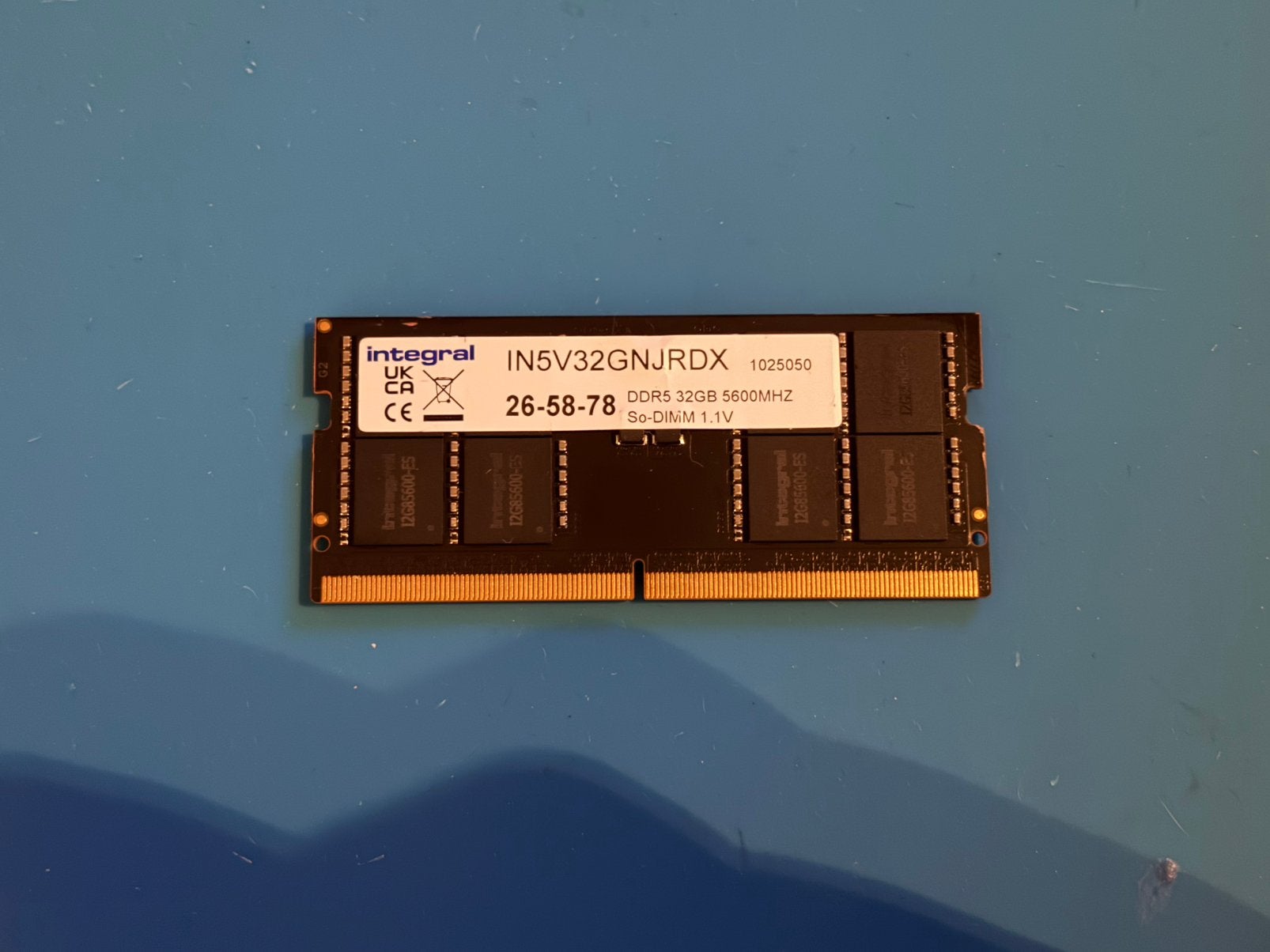 32 Go mémoire vive DDR5 pour ordinateur portable - 5600 MHz, 32 GB, Comme neuf, DDR5, Laptop