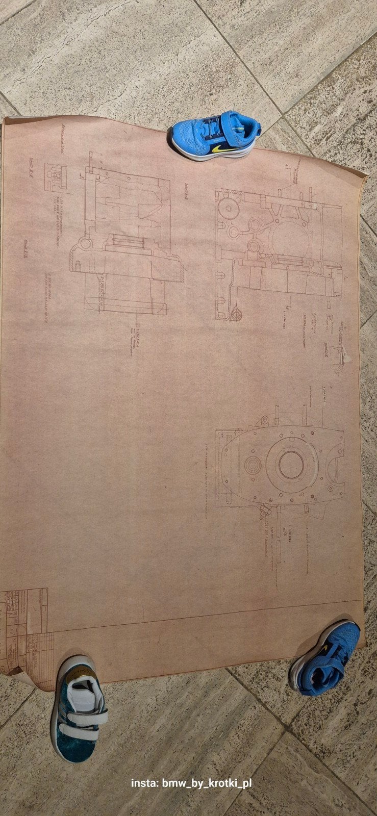 Dessin technique du moteur 85 x 119 cm r100 r100rs r100gs, Enlèvement ou Envoi