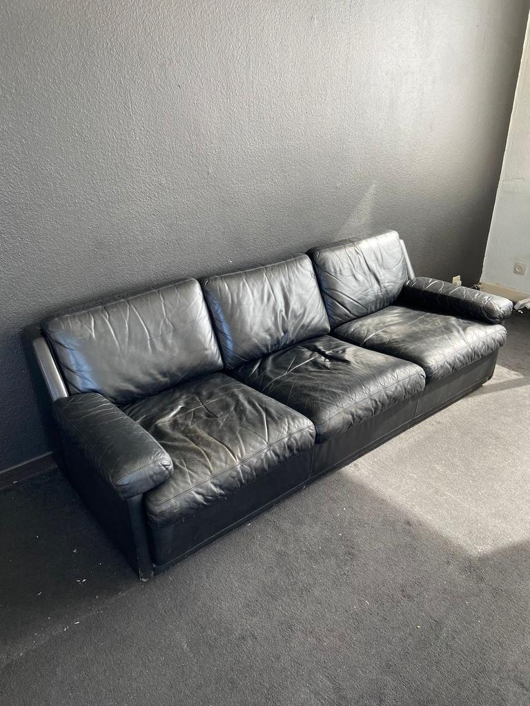 Durlet lederen zetel, Huis en Inrichting, Ophalen, Gebruikt, Leer, Zwart