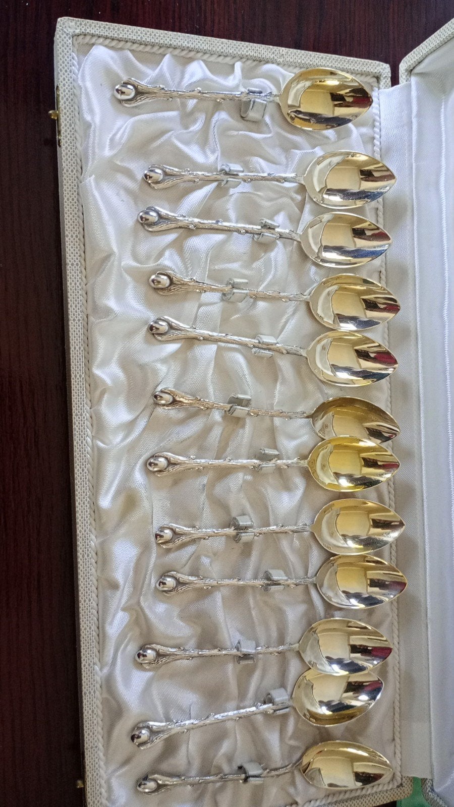 Silver plated tea / coffee spoons x12 in  a box, Antiquités & Art, Enlèvement, Argent