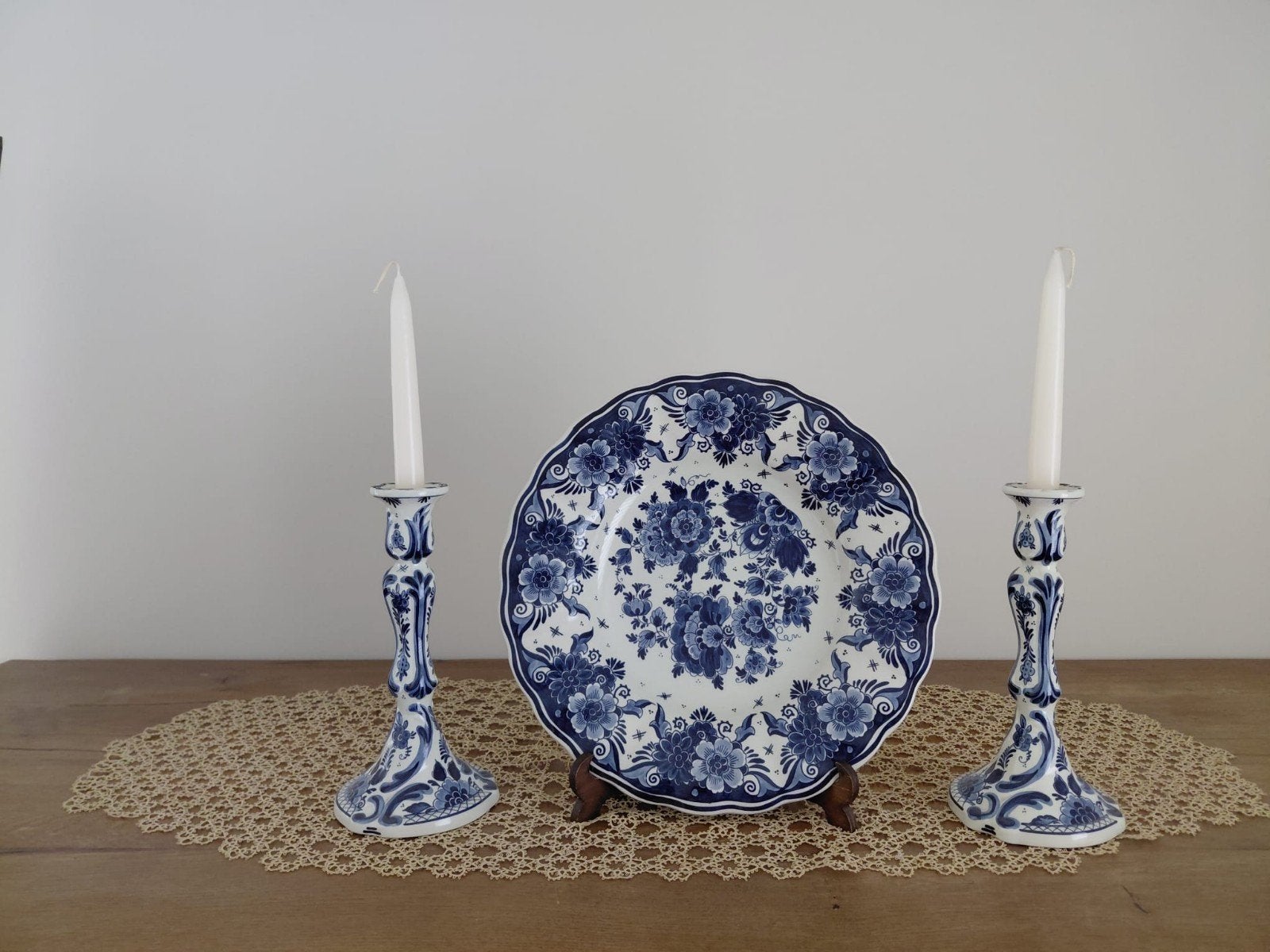 Originele 3-delige Set Delfts Blauw Royal Goedewaagen – Hand, Antiek en Kunst, Ophalen