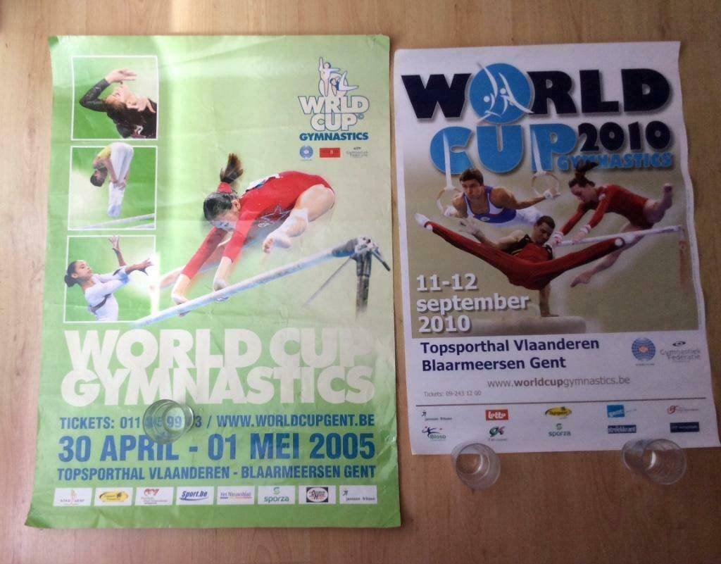 5 posters WorldCup Gymnastics Gent (turnen), Collections, Posters & Affiches, Utilisé, Enlèvement ou Envoi