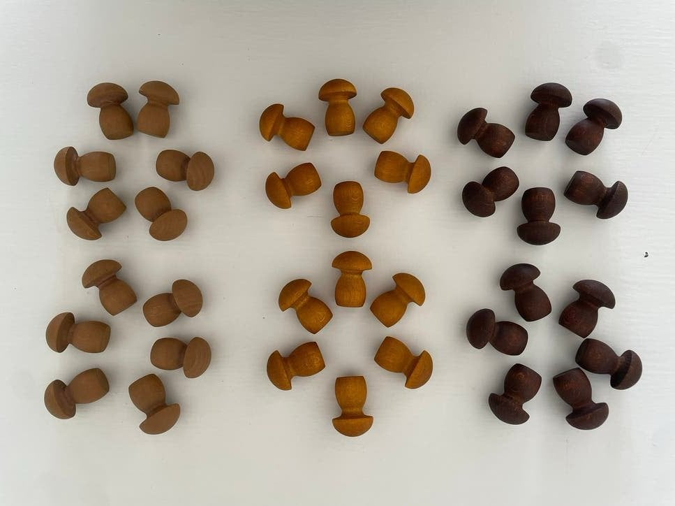 Grapat Mandala houten paddestoelen, Enlèvement ou Envoi, Comme neuf