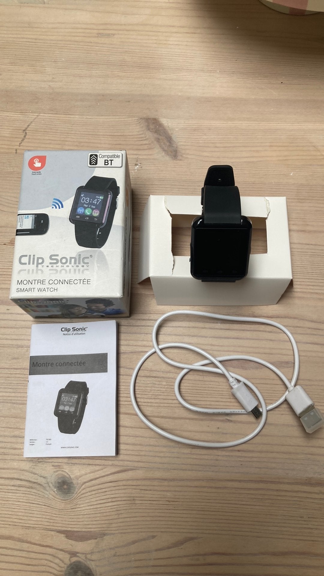 Montre intelligente, réf Tec583, Enlèvement, Comme neuf, Noir