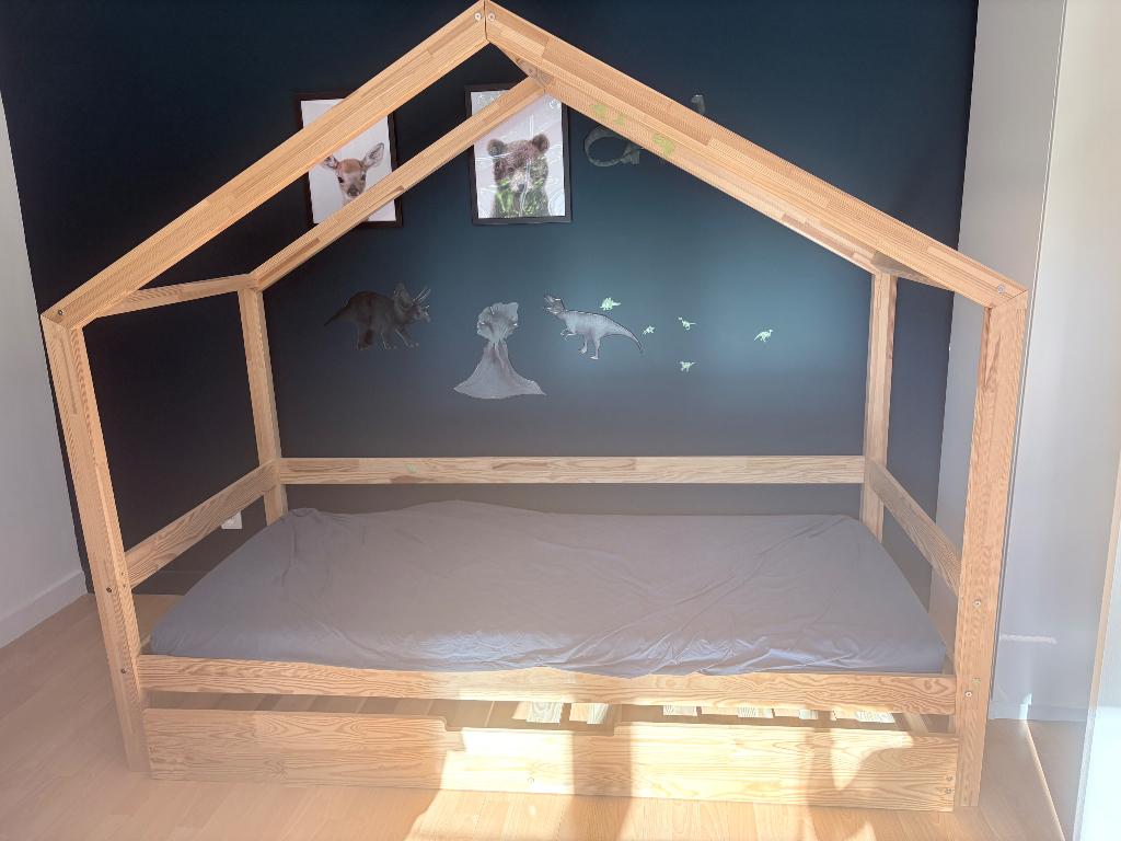 Bedhuis Petit puk, Ophalen, 85 tot 100 cm, Gebruikt, Lattenbodem