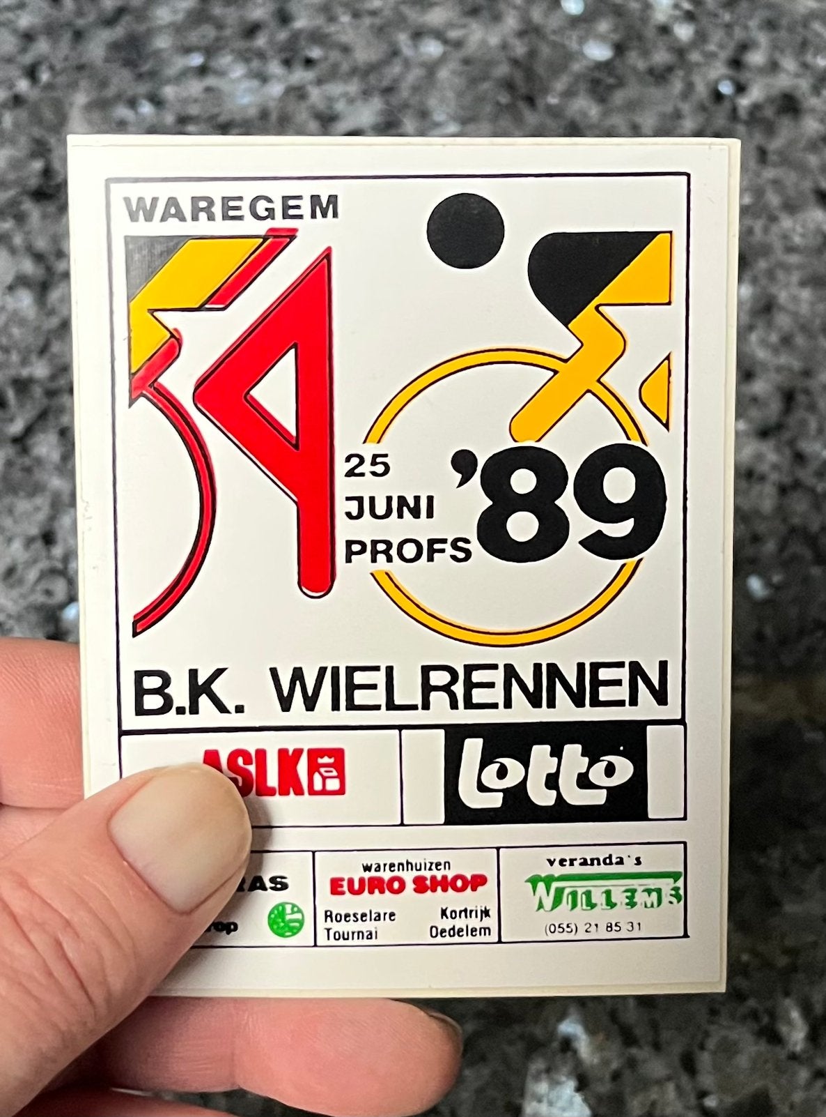 Autocollant Cyclist BK cycling Waregem '89, Enlèvement, Comme neuf