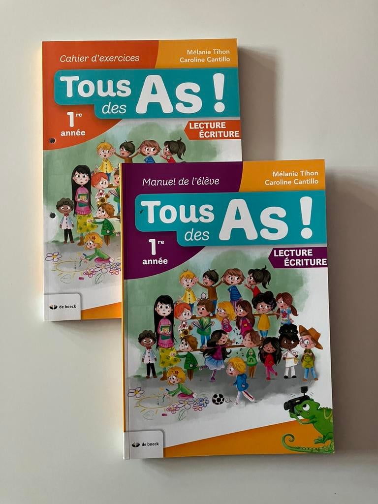 Manuel + cahier Tous des As 1re primaire lecture et écriture, Enlèvement ou Envoi, Comme neuf, Primaire