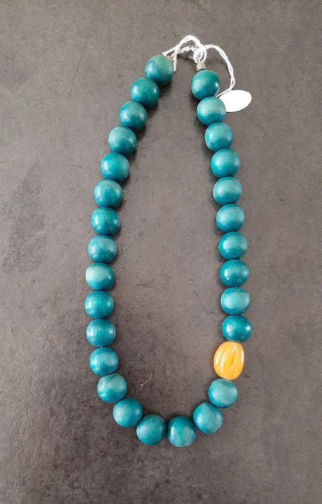 Te koop: Nieuw!!! Mooie ketting met groenen en gele parels., Handtassen en Accessoires, Kettingen, Ophalen, Nieuw, Geel, Overige materialen