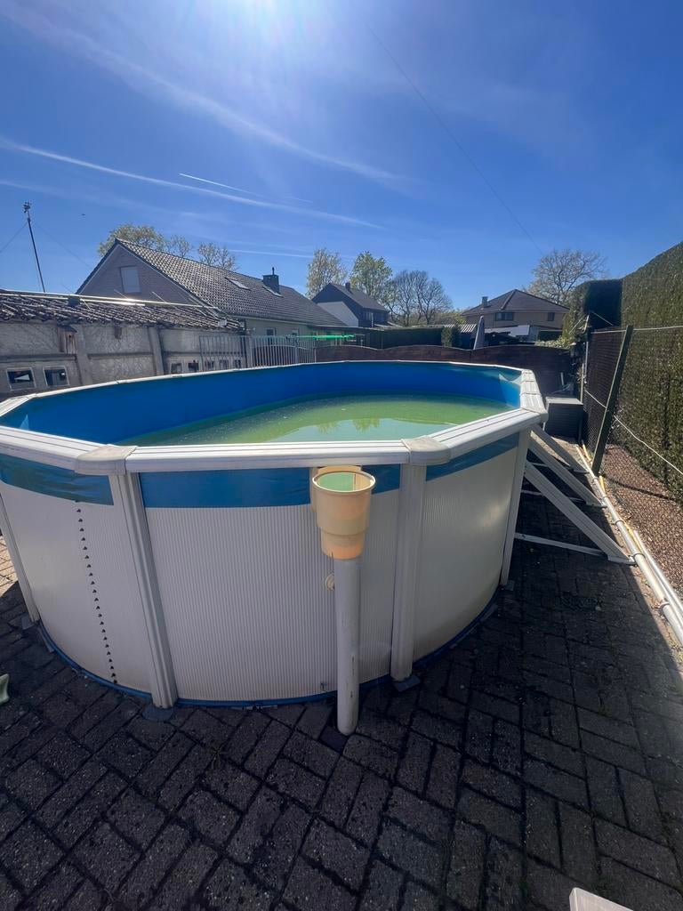 Zwembad 4m op 8m, Tuin en Terras, Ophalen, Zo goed als nieuw