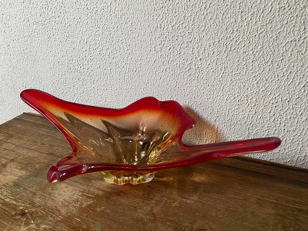 Handgeblazen Mureno schaal, Ophalen of Verzenden