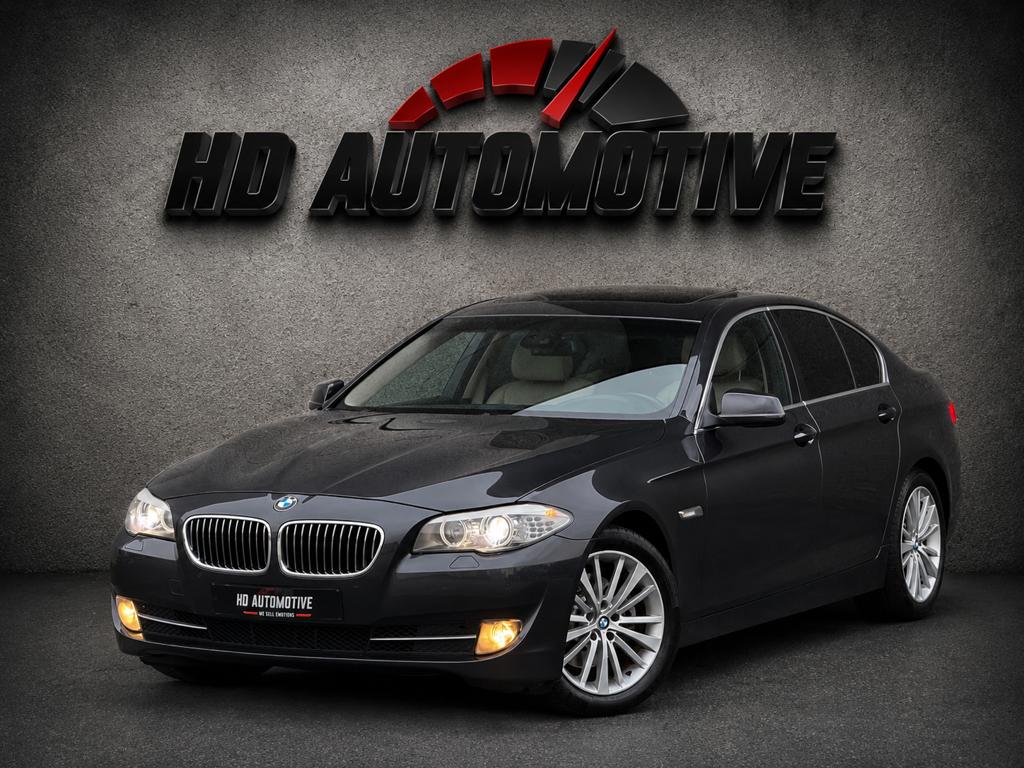 BMW F10 523i *AUTOMATIC* LEDER • GPS • OPENDAK • 1STE EIG., Auto's, Automaat, Achterwielaandrijving, Beige, Parkeersensor