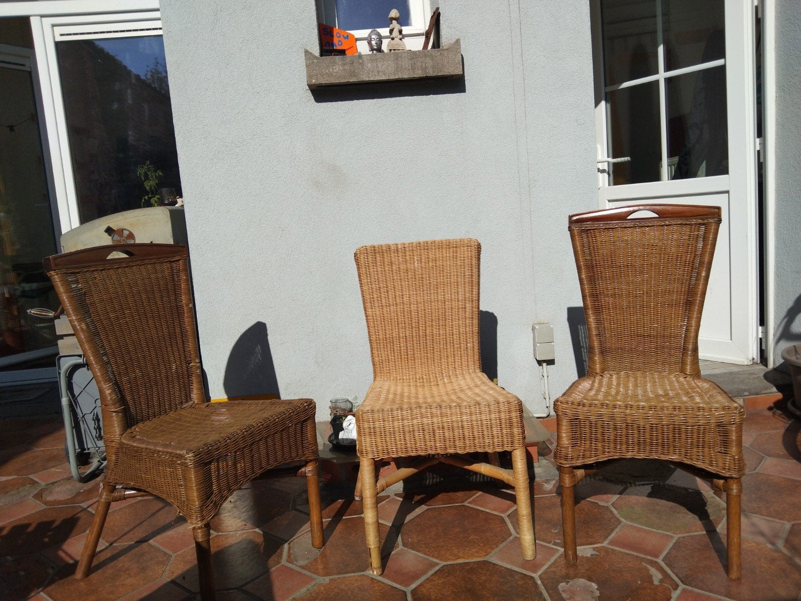 3 chaise en osier, Enlèvement, Osier
