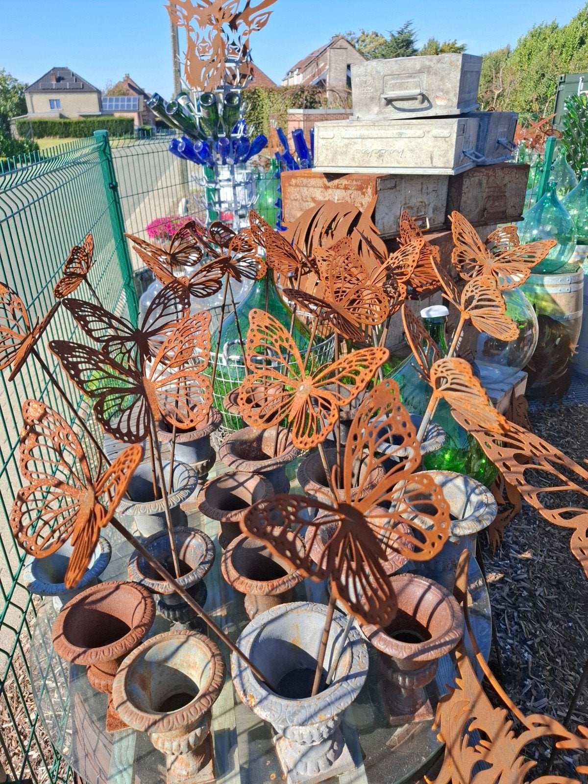 Papillons en acier corten de 20 cm, décoratifs dans tous les, Enlèvement ou Envoi