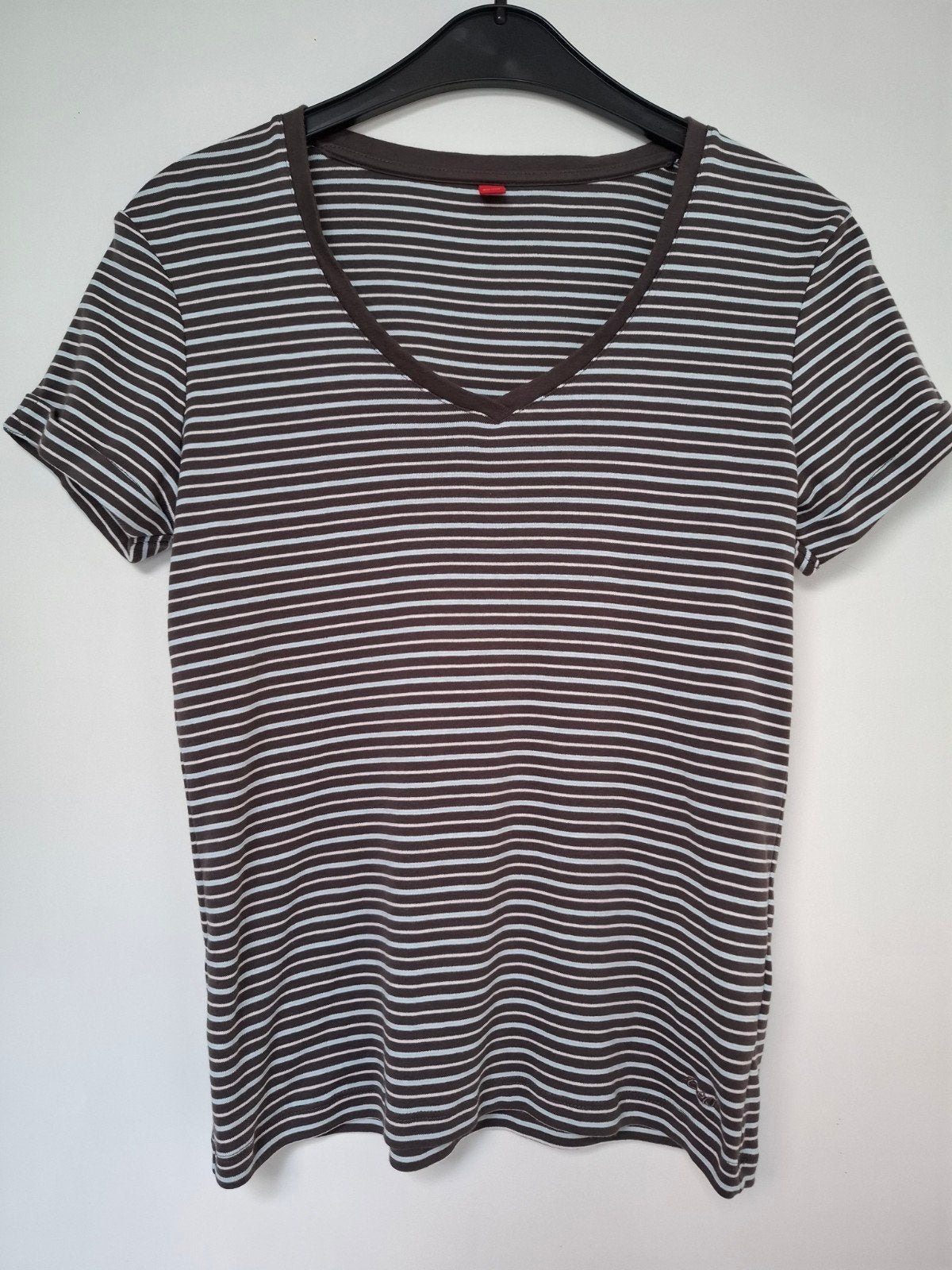 Streepjes t shirt met korte mouwen en V hals Esprit maat M, Ophalen, Maat 38/40 (M)