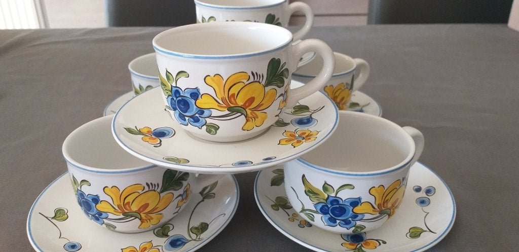 6 Koffiekoppen Villeroy& Boch Provence, Villeroy & Boch, Vintage, Ophalen of Verzenden, Zo goed als nieuw