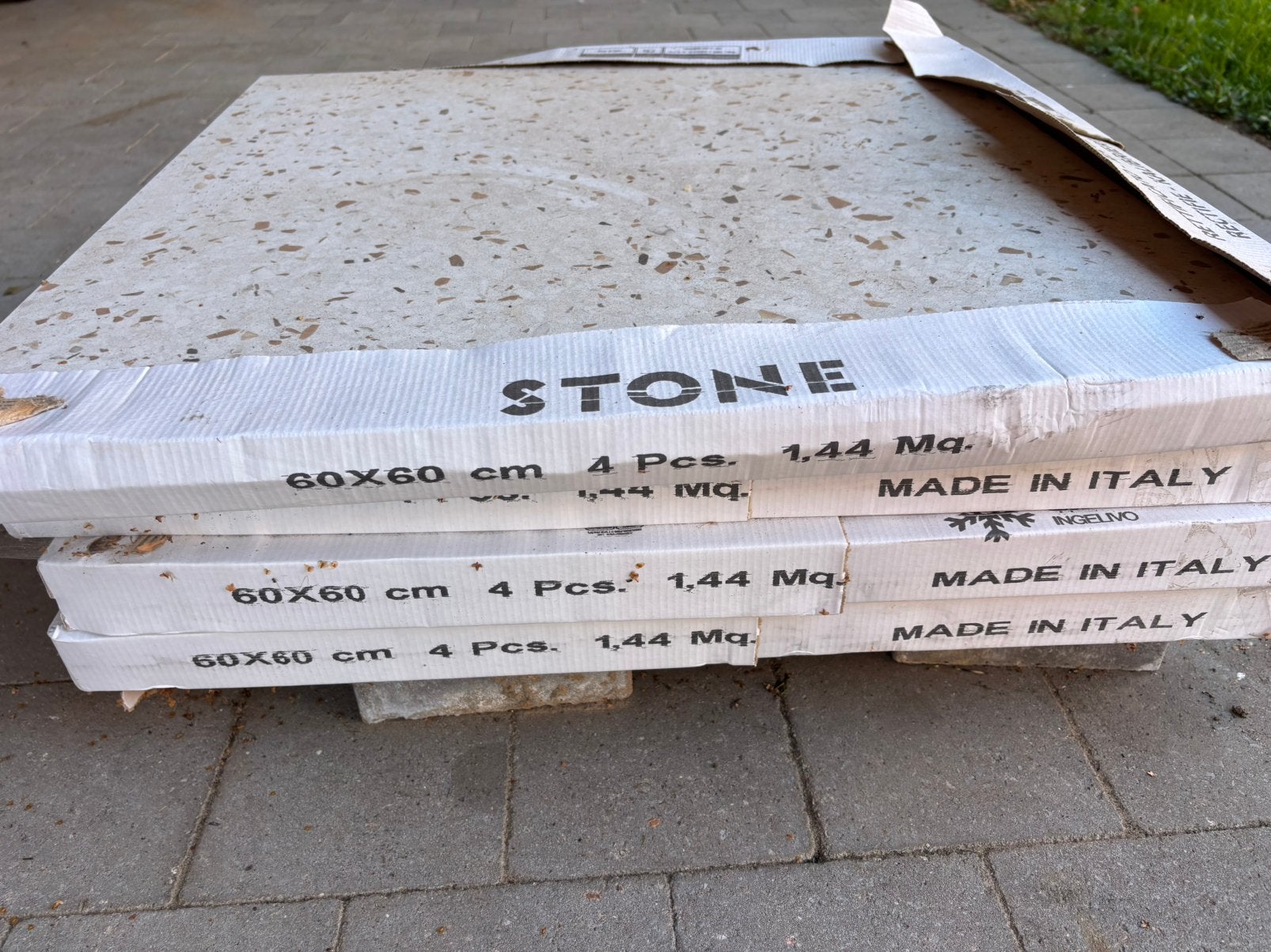 14 vloertegels van 60 op 60 cm  Granitocer Oro van Stone, Ophalen, 40 tot 60 cm, Nieuw, Minder dan 5 m²