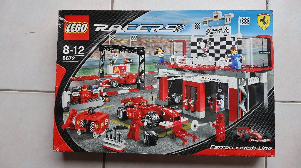 LEGO Racers 8672–Ferrari Finish Line -Grand Prix set, Ophalen, Lego, Inclusief accessoires, Zo goed als nieuw