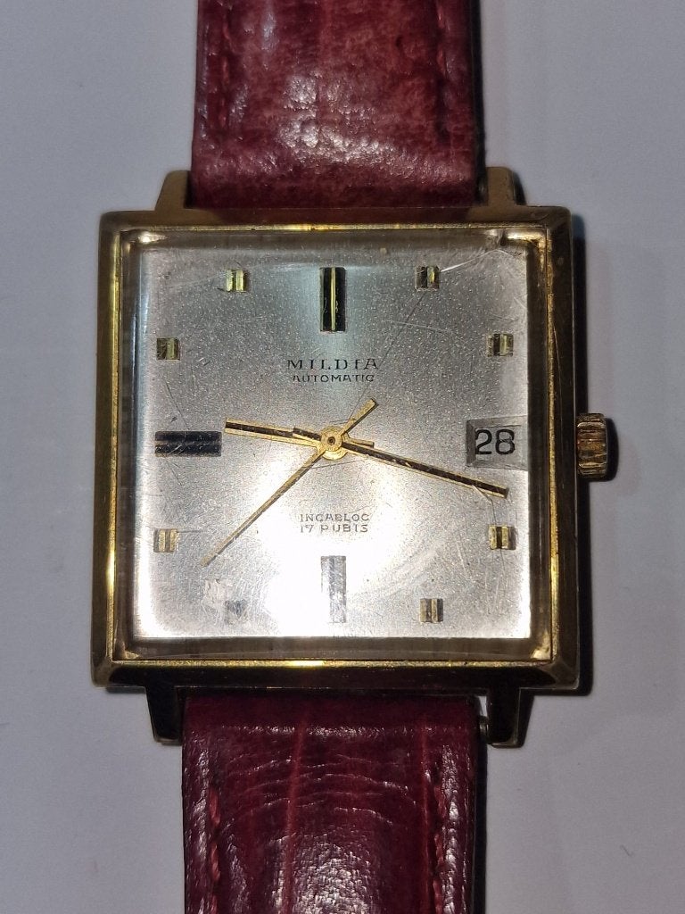 Montre automatique Mildia, Bijoux, Sacs & Beauté, Montre-bracelet, Autres marques, Enlèvement ou Envoi, Cuir