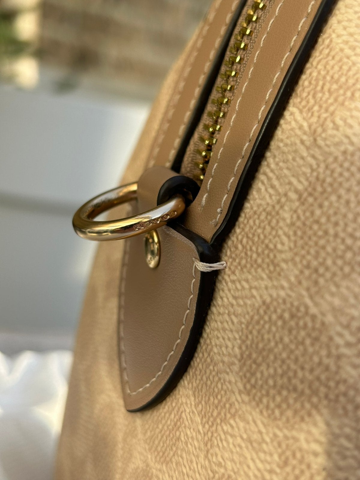 Sacoche Coach Rowan originale, Enlèvement ou Envoi, Comme neuf, Beige