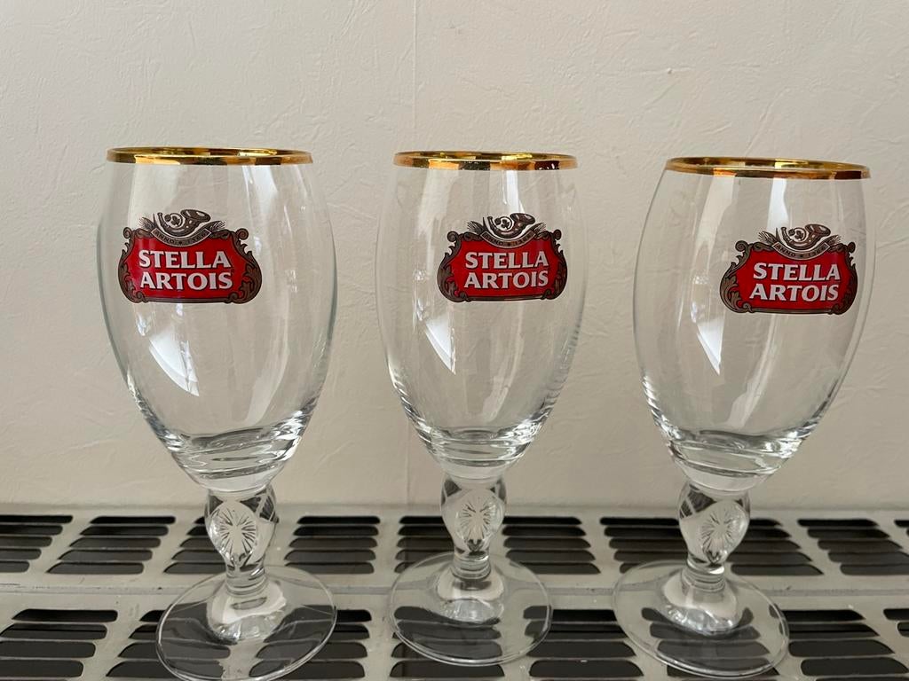 Vintage Stella Artois glazen, Verzamelen, Ophalen, Zo goed als nieuw