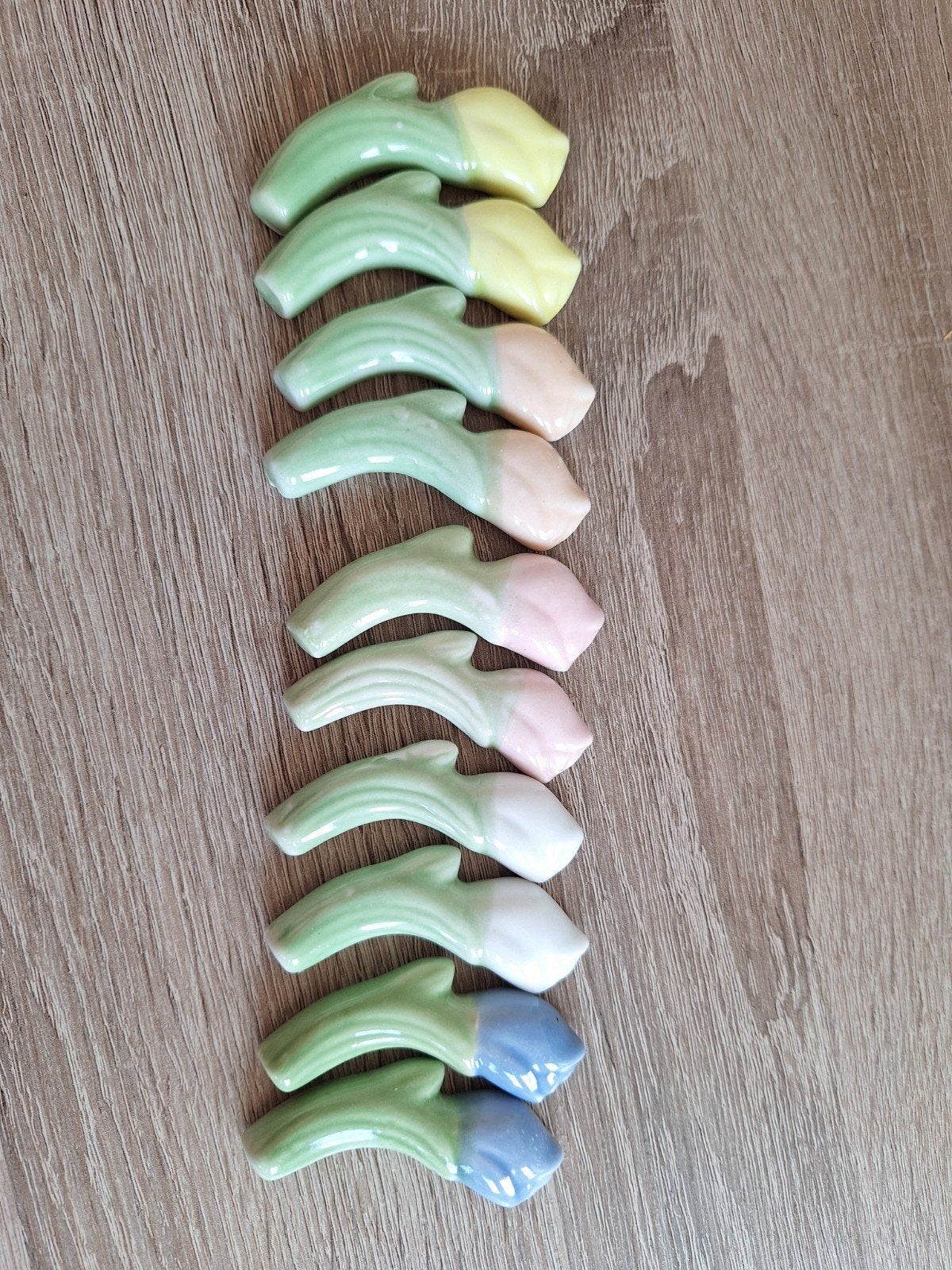 Set van 10 vintage keramische meshouders met tulpen, Ophalen of Verzenden