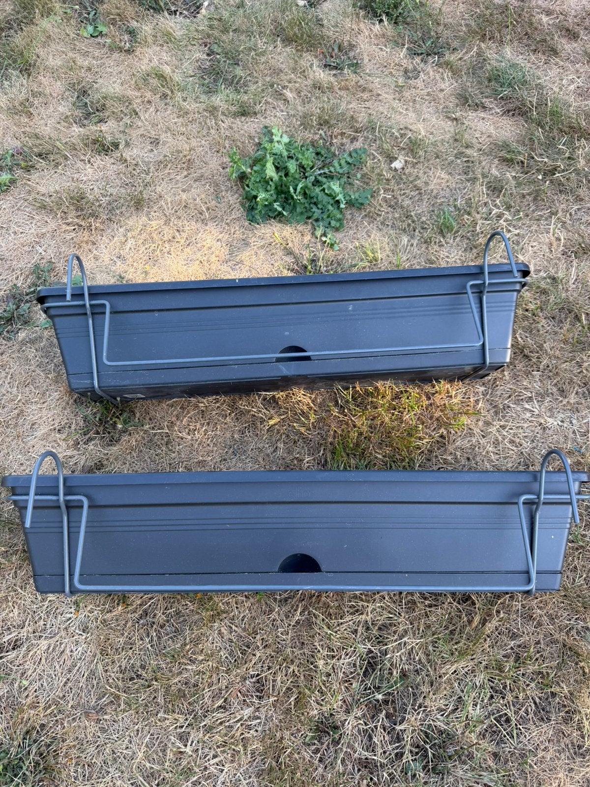 2x elho Green Basics balkonbak all-in-1 70 cm zwart, Ophalen of Verzenden, Zo goed als nieuw