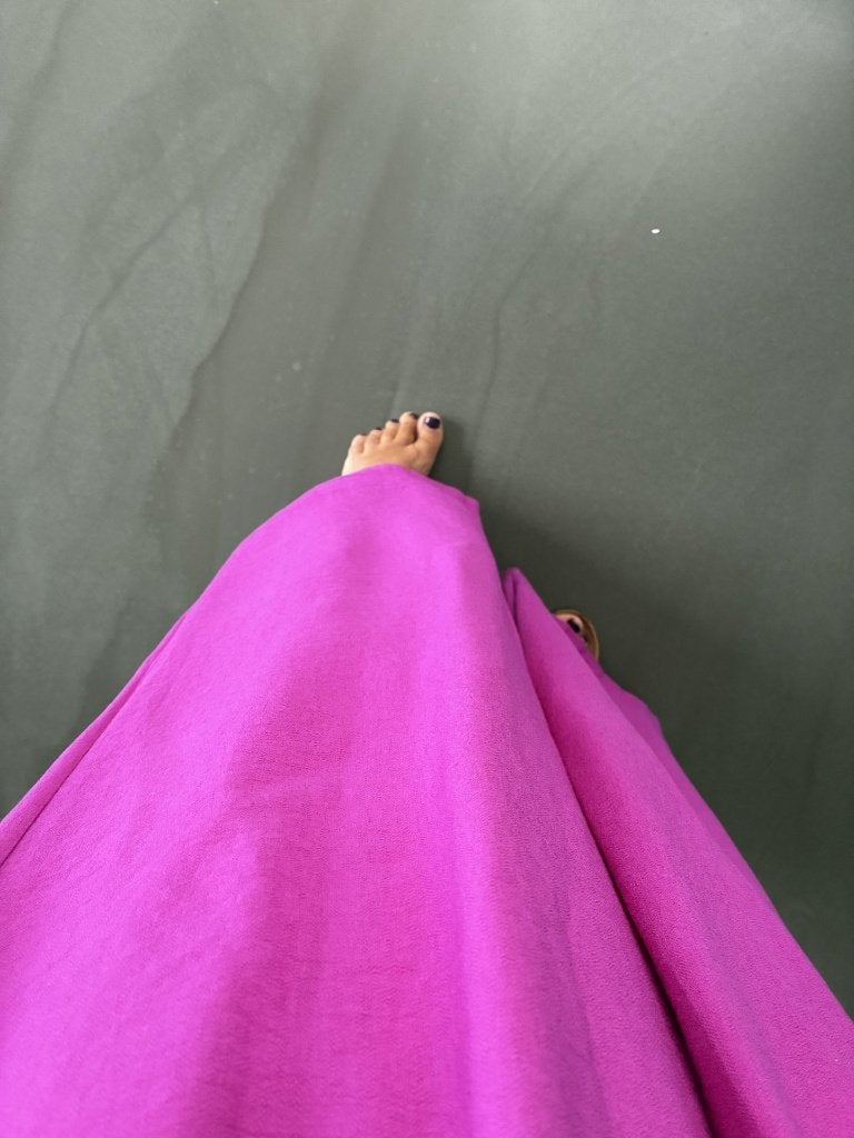 Paars/fushia geklede broek met lint, Kleding | Dames, Lola & Liza, Paars, Ophalen of Verzenden, Zo goed als nieuw