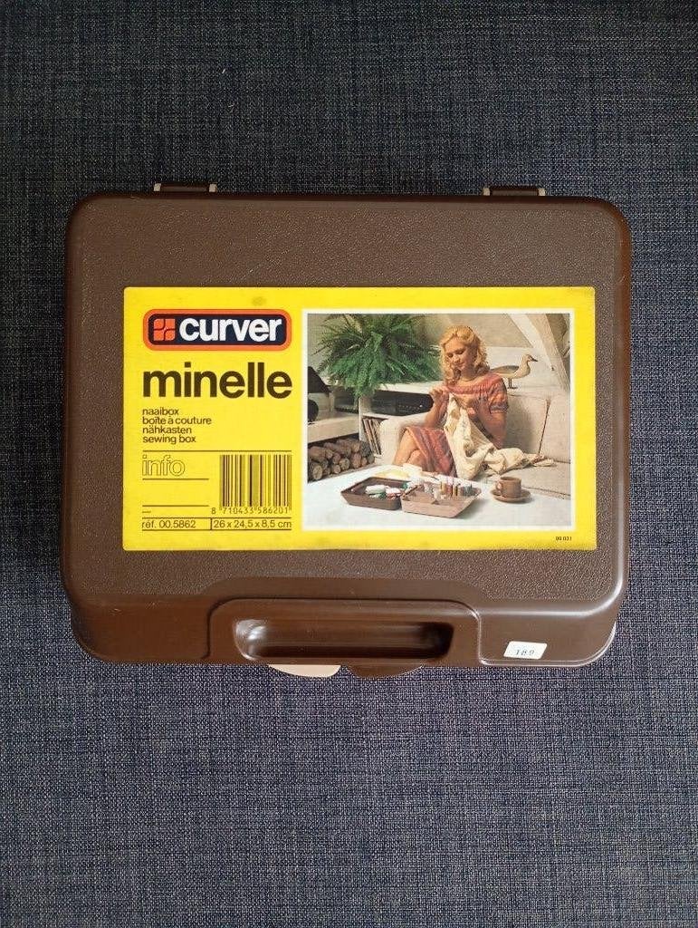 Vintage Curver Minelle naaikoffer – retro naaidoos, Ophalen, Zo goed als nieuw, Overige typen