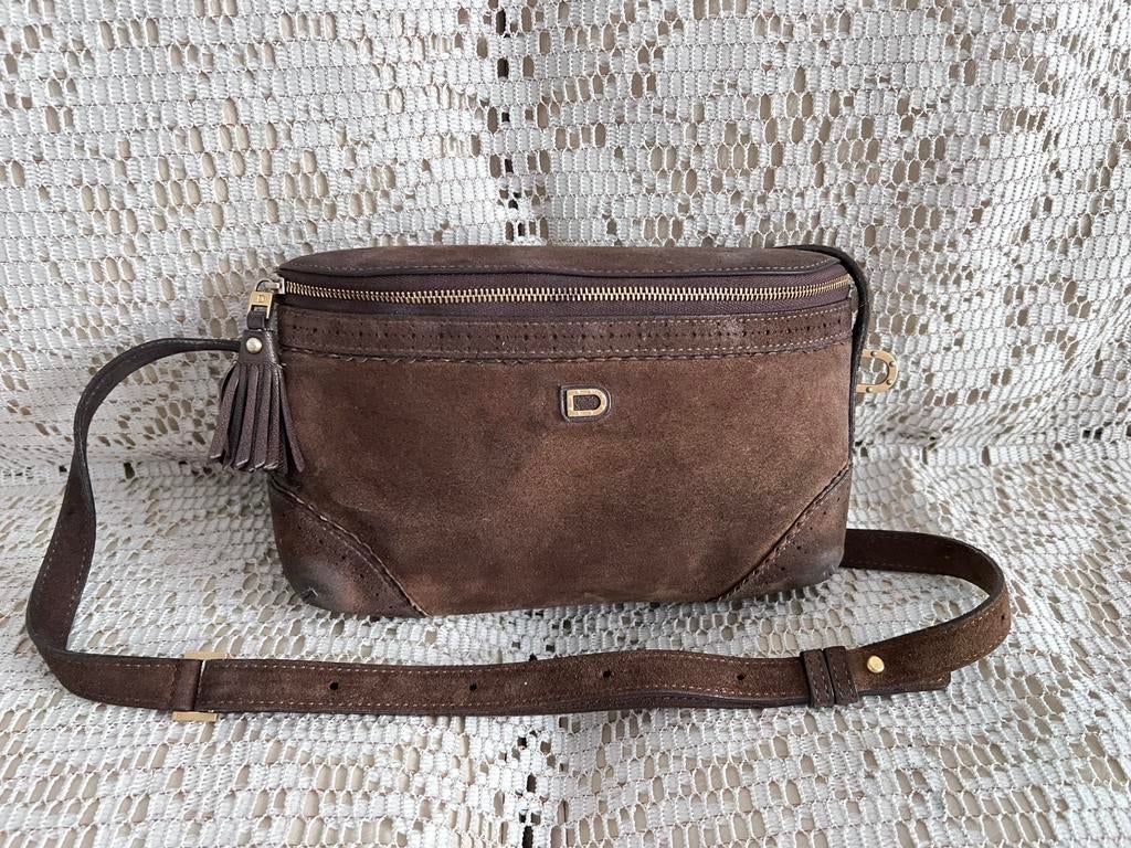 DELVAUX tas model Marie bruin suède, Ophalen of Verzenden, Zo goed als nieuw, Leer