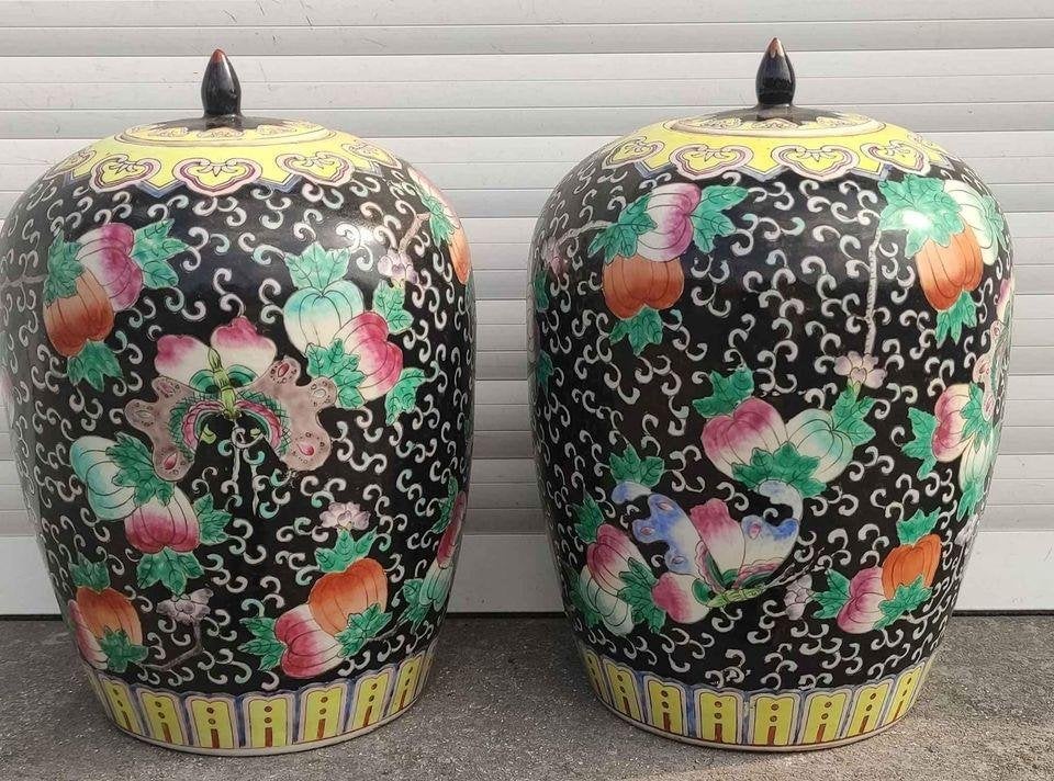 Paire de potiche chinoise ou japonaise, Antiquités & Art, Enlèvement ou Envoi