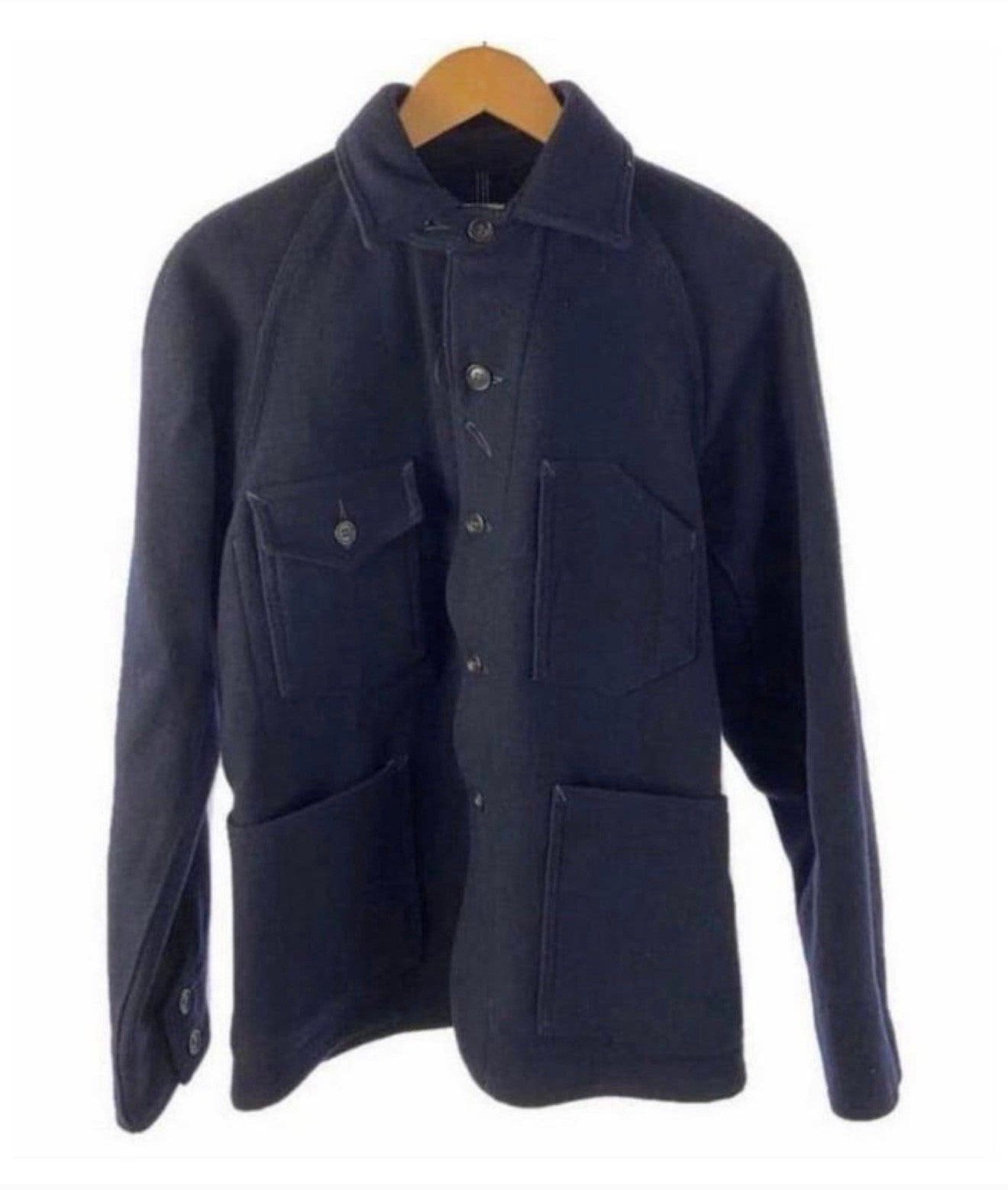 Veste de créateur POST OVERALLS Veste en laine bleu marine M, Enlèvement ou Envoi, Comme neuf, Taille 48/50 (M), Bleu