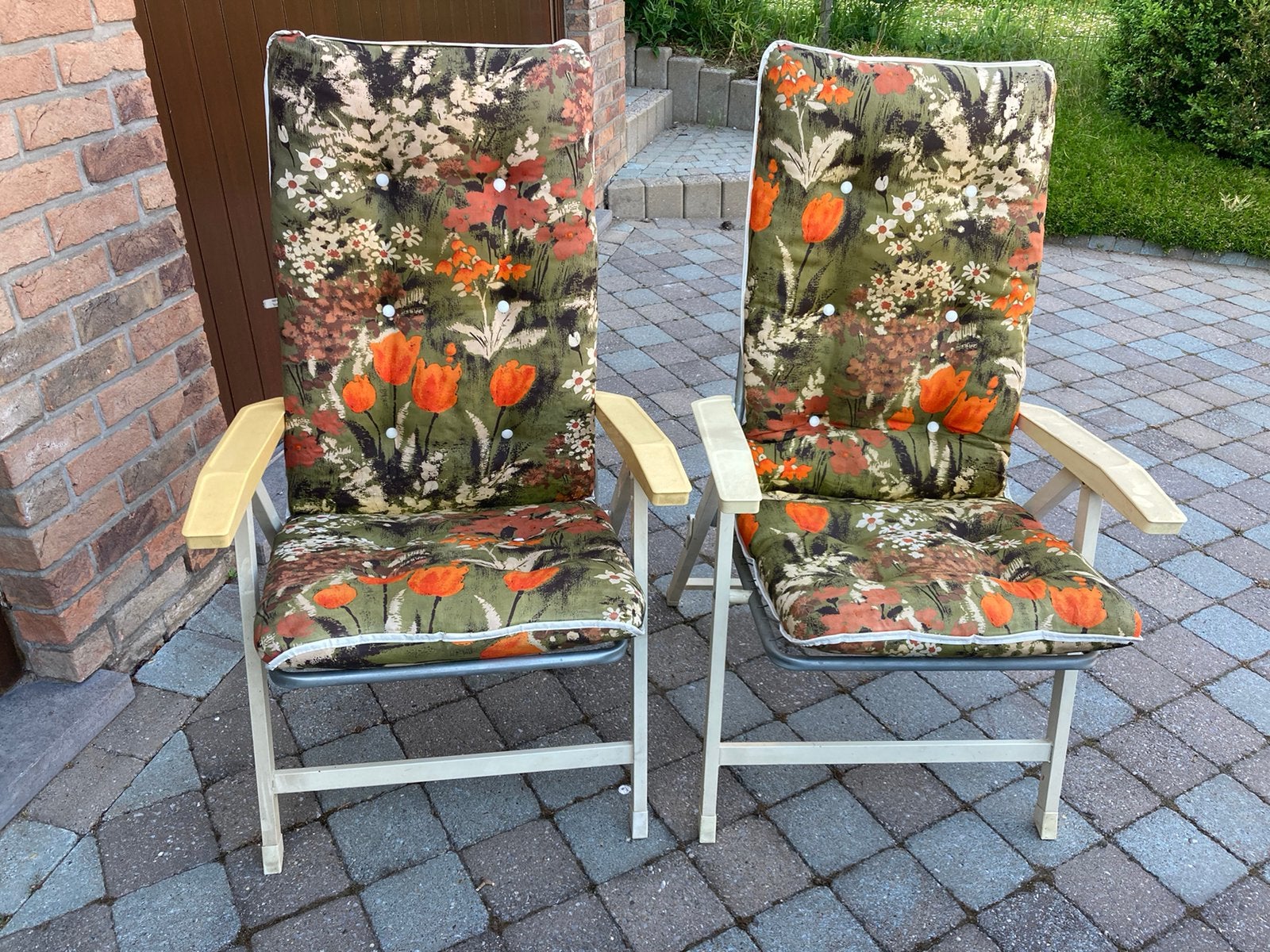 Fauteuils de jardin. Look d’antan !, Enlèvement, Utilisé, Synthétique, Pliant