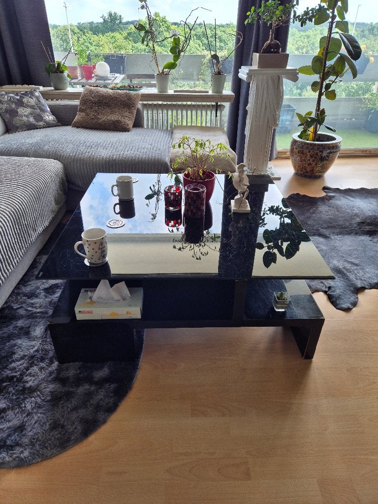 Salontafel, Huis en Inrichting, Tafels | Salontafels, Ophalen, Gebruikt, Glas, Vierkant