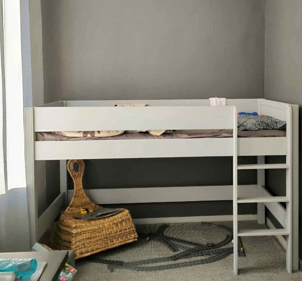 Lit mezzanine gris claire, 90 cm, Une personne, Enlèvement, Utilisé