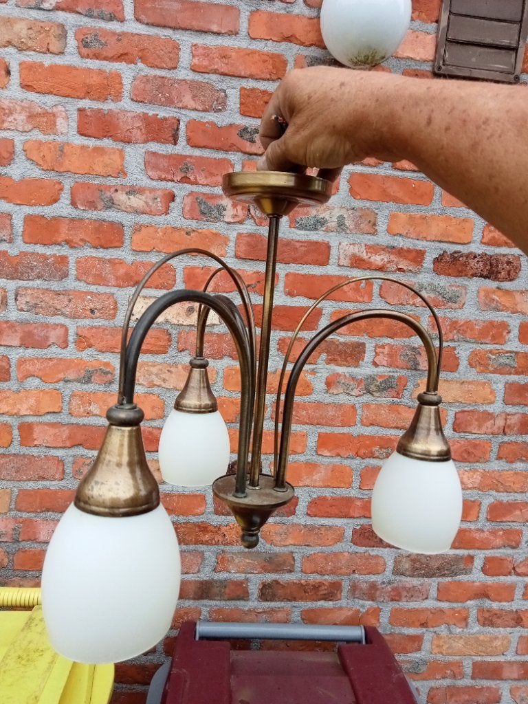 Luster, lamp, verlichting, Ophalen, Zo goed als nieuw, Glas, E14 (klein)
