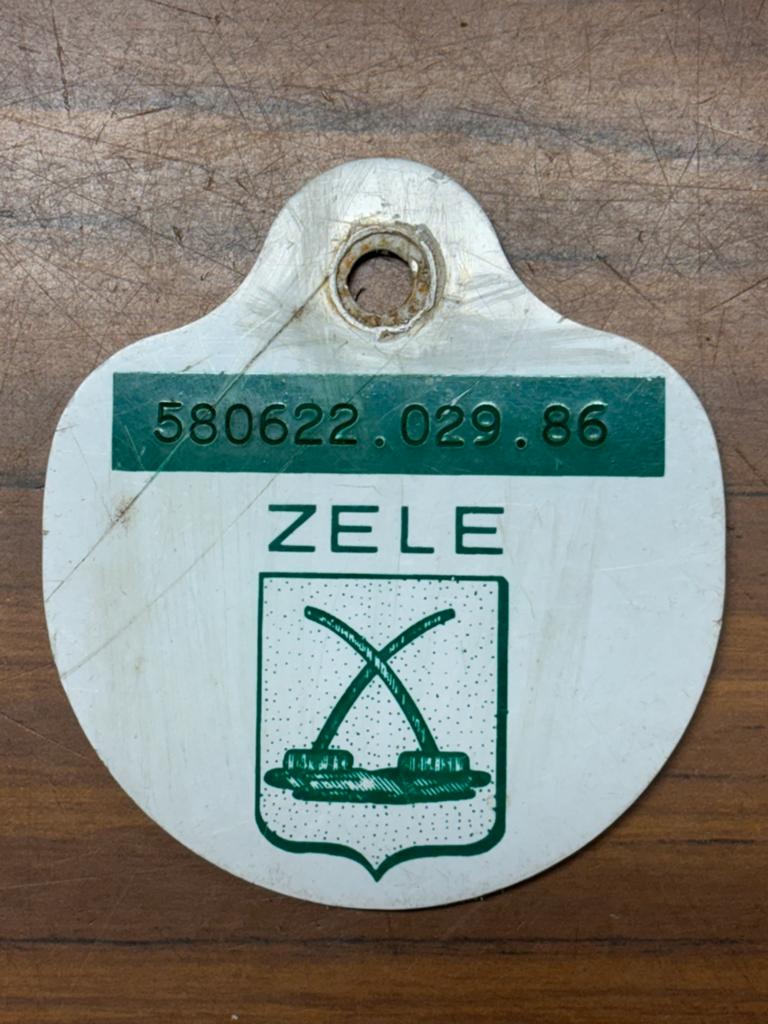 Fietsplaat Zele, plaque velo taksplaat nummerplaat mancave, Enlèvement