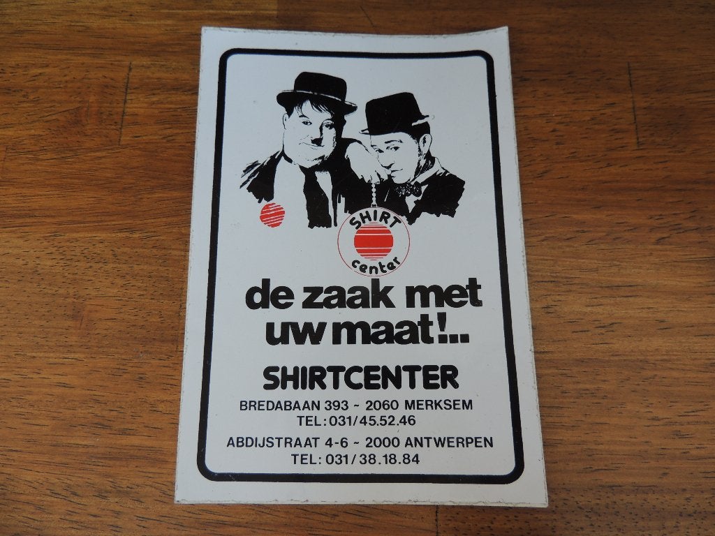 Laurel & Hardy merksem & Antwerpen sticker, Verzamelen, Verzenden, Zo goed als nieuw, Film, Tv of Omroep