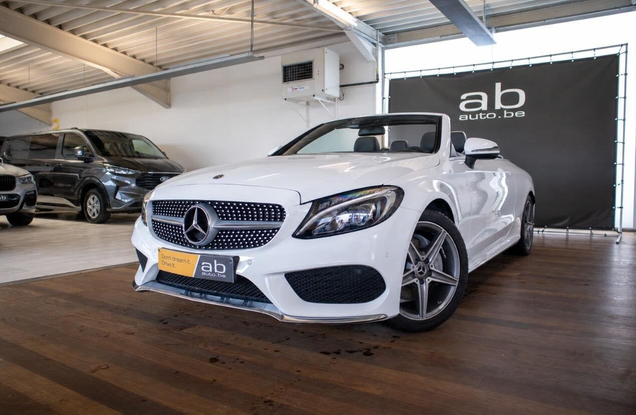 Mercedes-Benz C 200 2.0l, CABRIO, AMG-LINE, CAMERA, LED, SP, Auto's, 4 zetels, 4 cilinders, Cabriolet, Wit