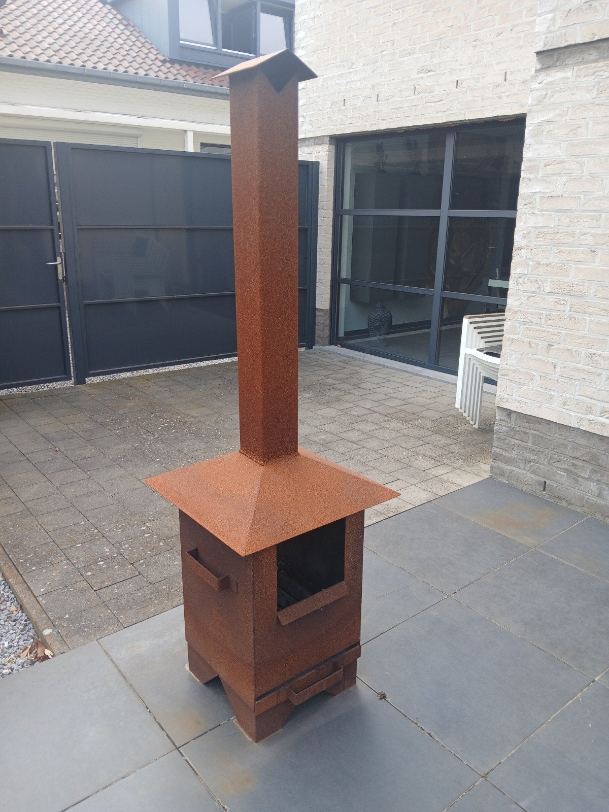 Terrashaard, tuinhaard cortenstaal. 185 cm hoog op 56 cm., Tuin en Terras, Tuinhaarden, Ophalen