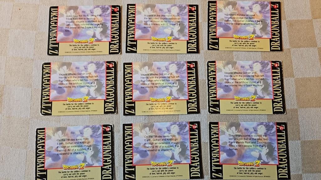 cartes Dragonball Z 18 pièces Frieza saga 2ème série, Enlèvement ou Envoi, Comme neuf, Plusieurs cartes