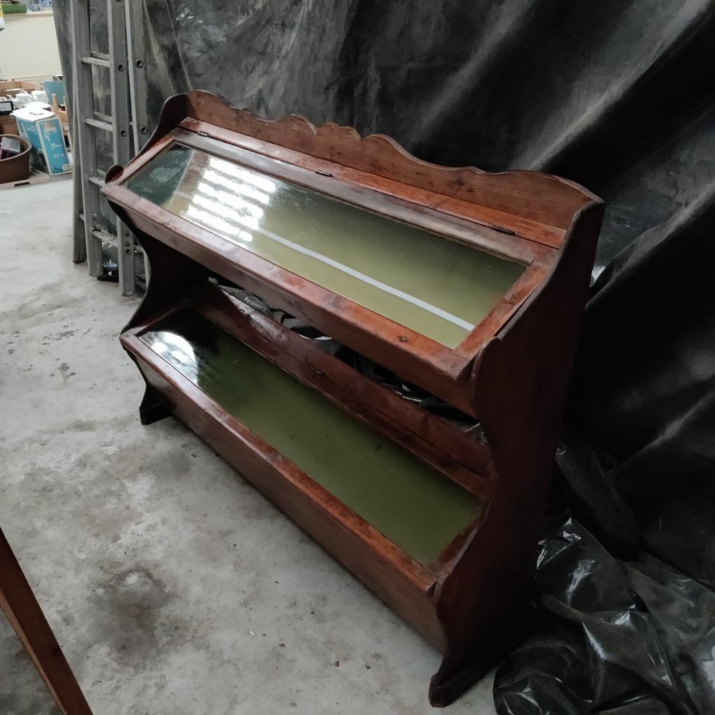 Antieke vitrinekast/ tentoonstellingskast, Huis en Inrichting, Ophalen