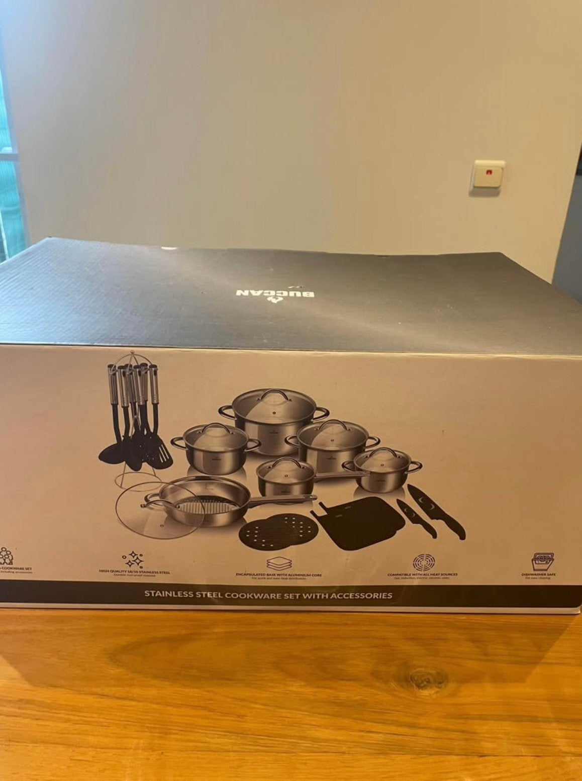 Buccan stainless steel cookware with accessories, Neuf, Autres marques, Autres matériaux, Casserole