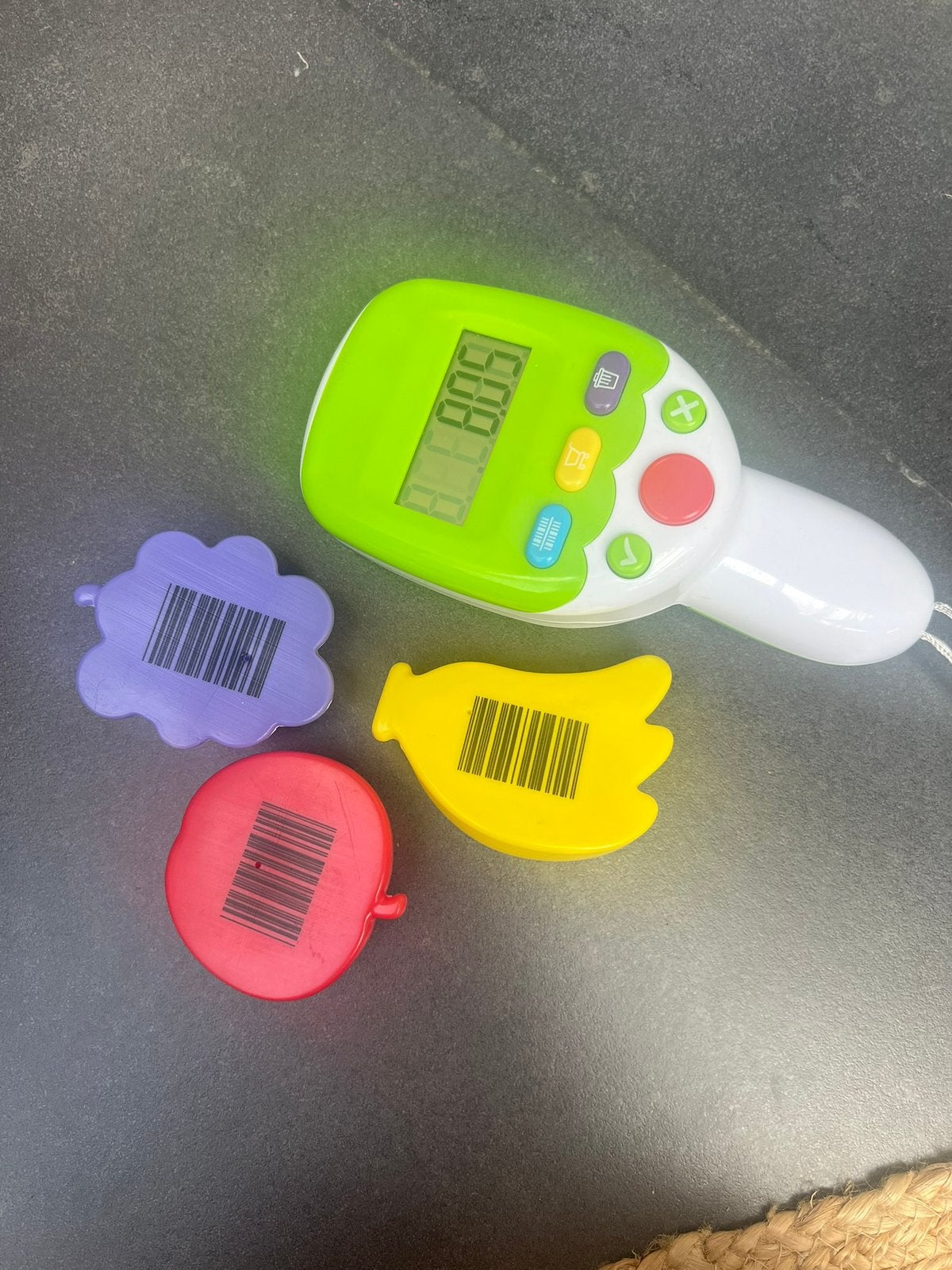 Speelgoed handscanner met 3 stukken fruit, Enlèvement ou Envoi, Comme neuf