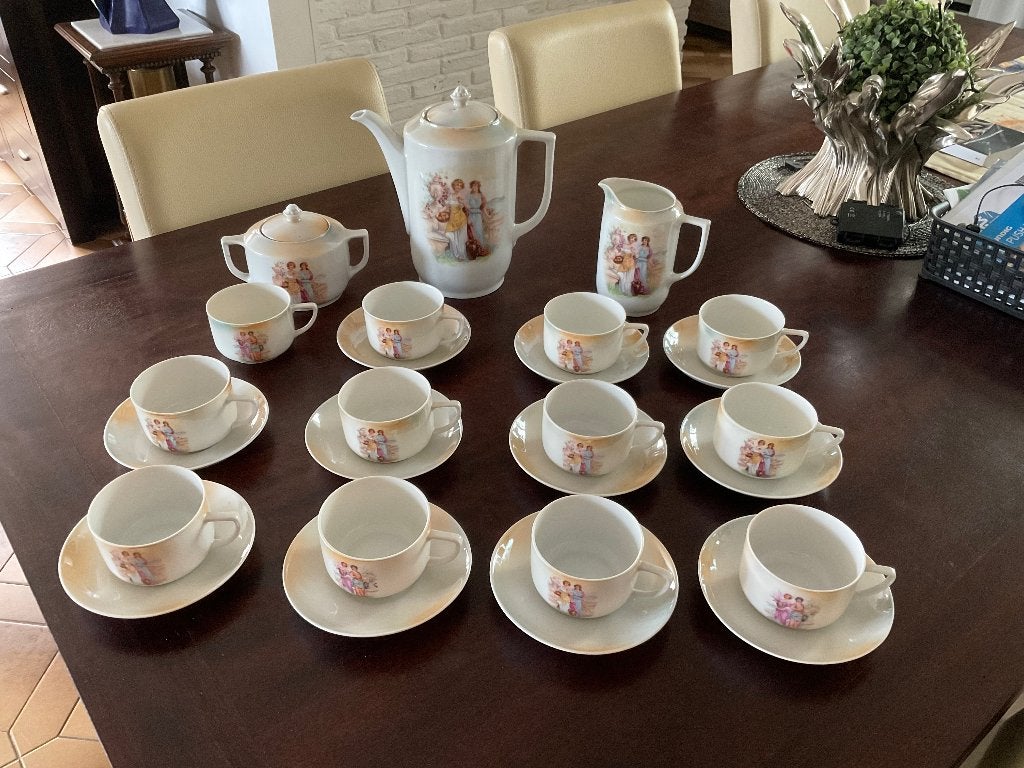 Oud 12 persoons Koffieservies Victoria, Antiek en Kunst, Ophalen of Verzenden