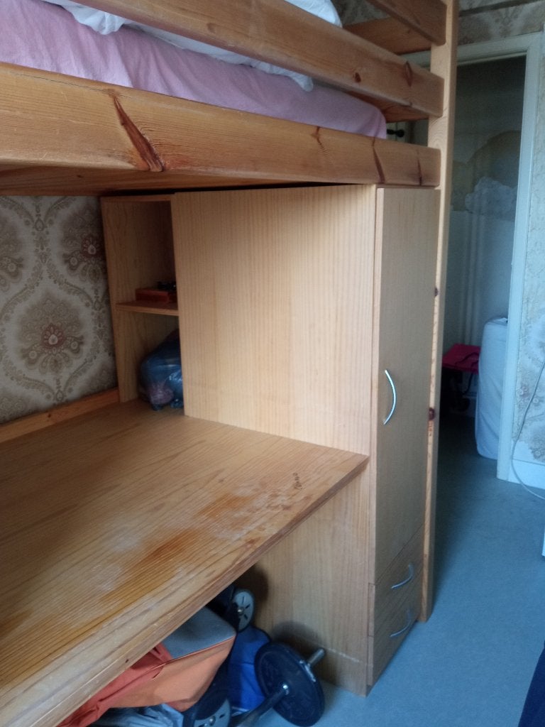 Degelijke hoogslaper met bureau, Maison & Meubles, Enlèvement, Bois